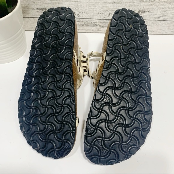 Betula by Birkenstock NWT zebra fur ankle sandals size 42 EU or 11-11.5 US - Picture 12 of 12